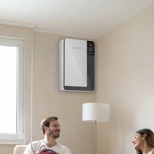 Holtop Canada - Ductless Wall-Mount ERV – PM2.5 Sensor Ventilation System with HEPA, Carbon Filtration & Humidity Control, Purifier – White