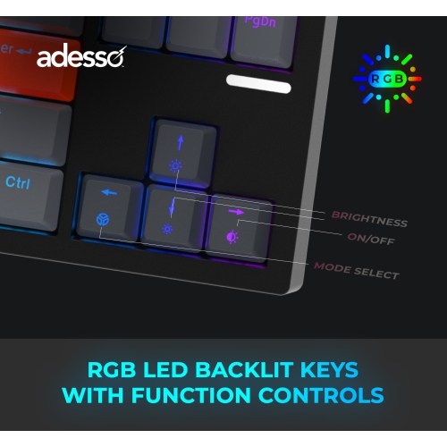 Adesso EasyTouch 1100 Mechanical Keyboard – RGB, Wired/Wireless/Bluetooth, 88-Key, Hot-Swappable, QMK/VIA, Copilot Key