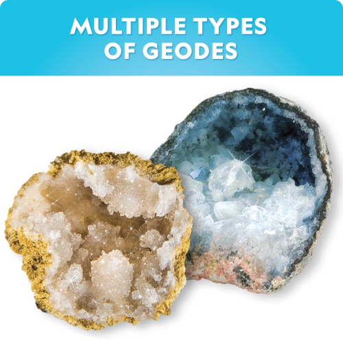 NATIONAL GEOGRAPHIC - Break Open 15 Premium Geodes with Goggles, Learning Guide, 3 Display Stands, Great Science Kit, St