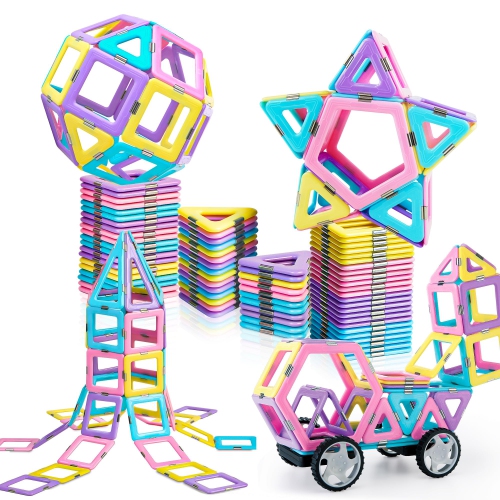 MAGBLOCK Magnetic Building Blocks Set, Upgraded Magnetic Tiles Toys for 3 4 5 6 7 8+ Year Old Girls, 103pcs Magnet Toys