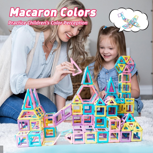 MAGBLOCK Magnetic Building Blocks Set, Upgraded Magnetic Tiles Toys for 3 4 5 6 7 8+ Year Old Girls, 103pcs Magnet Toys