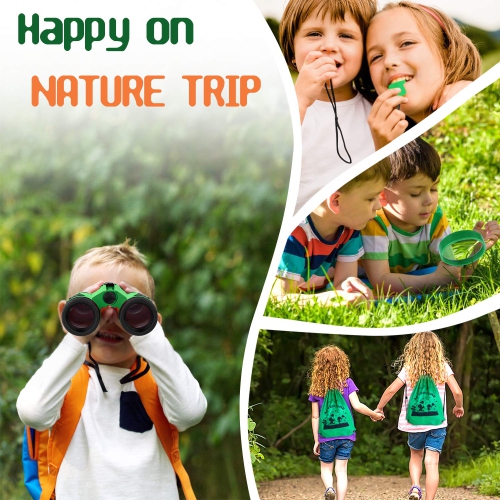 GINMIC Kids Explorer Kit & Bug Catching Kit, 16 Pcs Outdoor Exploration Kit for Kids Camping with Binoculars, Adventure,