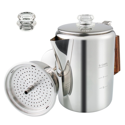 APOXCON Coffee Percolator, Stainless Steel Camping Coffee Pot, Percolator Coffee Maker for Camping Outdoor Traveling Sto