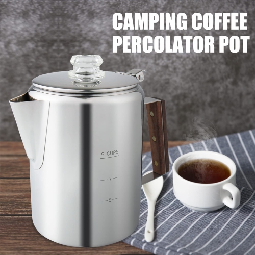 APOXCON Coffee Percolator, Stainless Steel Camping Coffee Pot, Percolator Coffee Maker for Camping Outdoor Traveling Sto