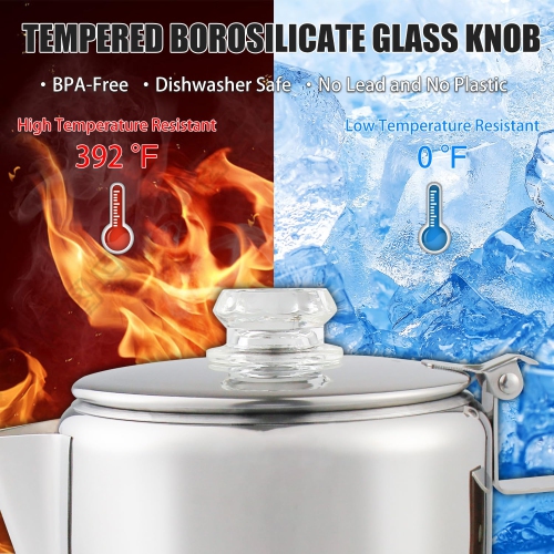 APOXCON Coffee Percolator, Stainless Steel Camping Coffee Pot, Percolator Coffee Maker for Camping Outdoor Traveling Sto