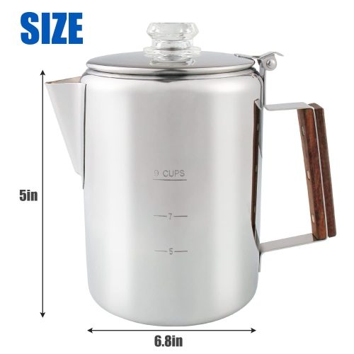 APOXCON Coffee Percolator, Stainless Steel Camping Coffee Pot, Percolator Coffee Maker for Camping Outdoor Traveling Sto