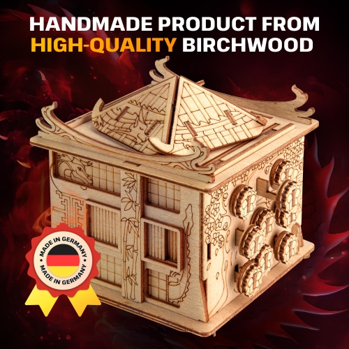 ESC WELT House of Dragon Puzzles Box - 3D Escape Game Money Box - Brain Teaser Puzzles for Adults & Teens - Wooden Escap
