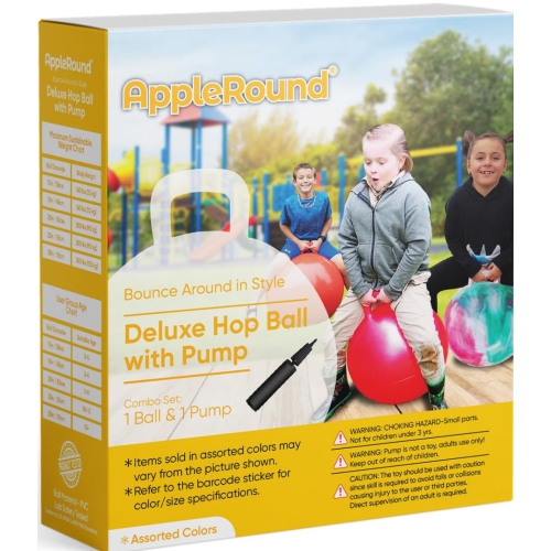 Space Hopper Ball with Air Pump: 20in/50cm Diameter for Ages 7-9, Hop Ball, Kangaroo Bouncer, Hoppity Hop, Jumping Ball,