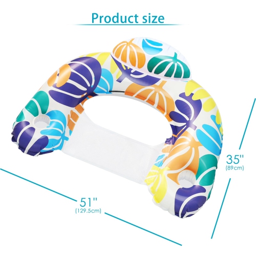 ANNIL?2 Pack? Inflatable Pool Floaties Lounger,Water Leisure Inflatable Floating Chair with Pool Floating Tube Armchair