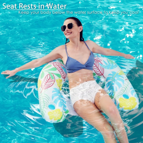 ANNIL?2 Pack? Inflatable Pool Floaties Lounger,Water Leisure Inflatable Floating Chair with Pool Floating Tube Armchair