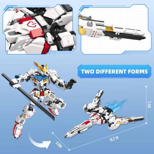 HIGH GODO Transforming Robot Building Set for Adults, 2 in 1 City Warrior Mech & Fighter Jet Building Toy Model, 952 Pcs