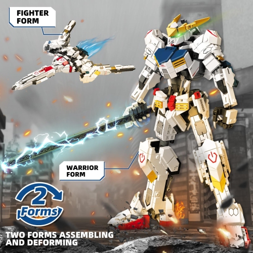 HIGH GODO Transforming Robot Building Set for Adults, 2 in 1 City Warrior Mech & Fighter Jet Building Toy Model, 952 Pcs