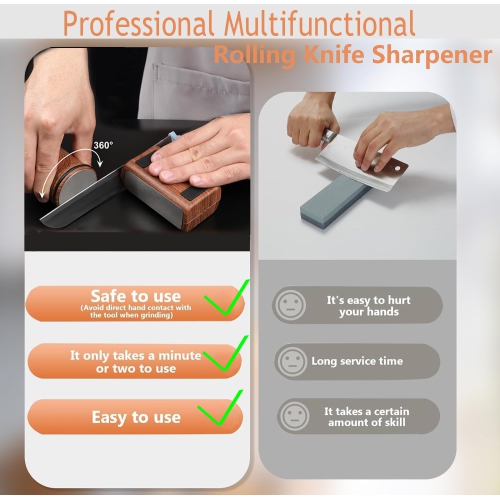 Affûteur de couteaux à roulettes, aiguiseur de couteaux, aiguisoir à couteaux, aiguise à 15-20 degrés, coupe-gobelet roulante