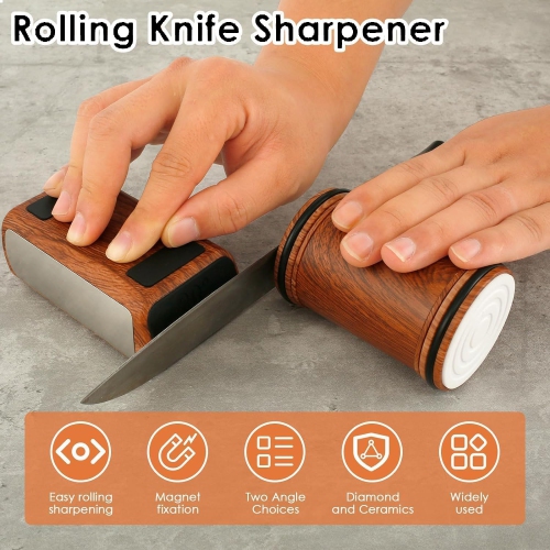 Affûteur de couteaux à roulettes, aiguiseur de couteaux, aiguisoir à couteaux, aiguise à 15-20 degrés, coupe-gobelet roulante