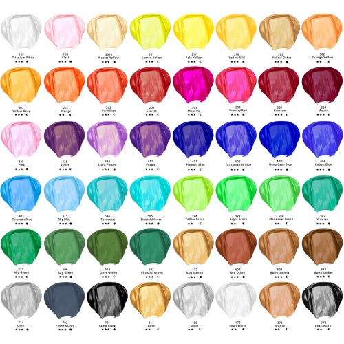 Ensemble de peinture acrylique Artecho de 48 peintures de couleur, décorations d'Halloween, 2 oz/peinture acrylique vive 59 ml pour peinture