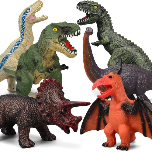 Gzsbaby 6 Piece Jumbo Dinosaur Toys for Kids and Toddlers 3-5, Large Soft Figures for Dinosaur Lovers - Perfect Party Fa