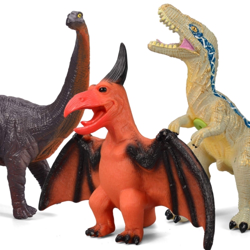 Gzsbaby 6 Piece Jumbo Dinosaur Toys for Kids and Toddlers 3-5, Large Soft Figures for Dinosaur Lovers - Perfect Party Fa