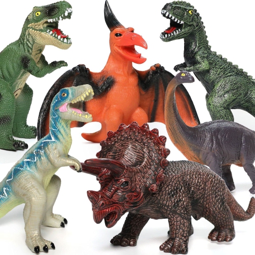Gzsbaby 6 Piece Jumbo Dinosaur Toys for Kids and Toddlers 3-5, Large Soft Figures for Dinosaur Lovers - Perfect Party Fa