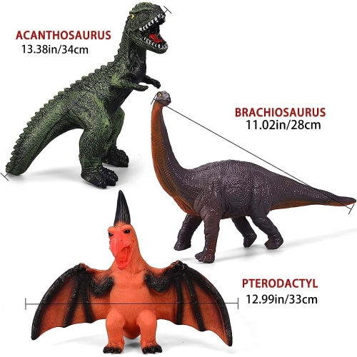 Gzsbaby 6 Piece Jumbo Dinosaur Toys for Kids and Toddlers 3-5, Large Soft Figures for Dinosaur Lovers - Perfect Party Fa