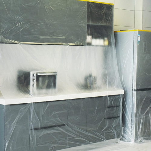 TAPEBEAR Painters Tape and Masking Film 9feet x 90feet(2600mmx 27m), Plastic Cover for Painting, Tape and Drape, Pre-Tap