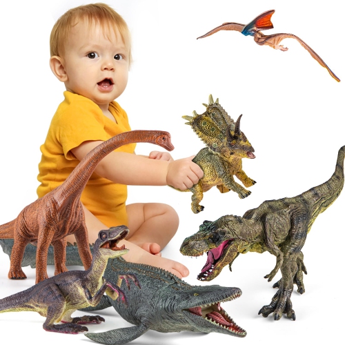 LAVESOM 6PCS Jumbo Dinosaur Toy Set, Realistic Dinosaur Toys for Kids - Large Dino Playset for Boys and Girls 3 4 5 6 7
