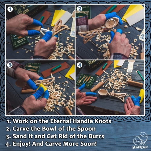 BeaverCraft, Wood Whittling Kit for Beginners DIY04 - Spoon Carving Kit - Wood Carving Whittling Hobby Kit for Adults an