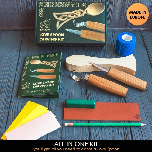 BeaverCraft, Wood Whittling Kit for Beginners DIY04 - Spoon Carving Kit - Wood Carving Whittling Hobby Kit for Adults an