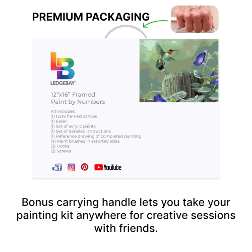 Peinture encadrée Ledgebay par Numbers pour adultes Peinture par numéro, bricolage amusant pour adultes, P