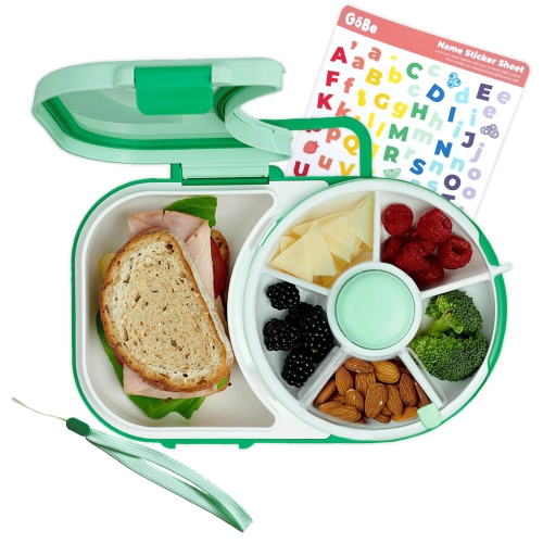 GoBe Kids Lunchbox - Reusable Snack Container with 5 Compartment Dispenser and Lid | BPA and PVC Free | Dishwasher Safe