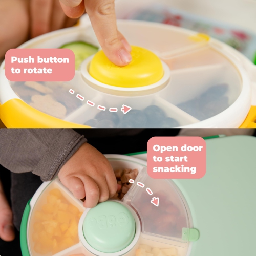 GoBe Kids Lunchbox - Reusable Snack Container with 5 Compartment Dispenser and Lid | BPA and PVC Free | Dishwasher Safe