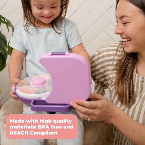 GoBe Kids Lunchbox - Reusable Snack Container with 5 Compartment Dispenser and Lid | BPA and PVC Free | Dishwasher Safe