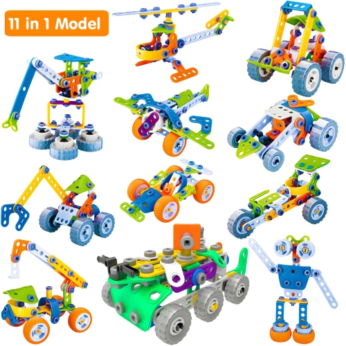 MOONTOY 175 Pieces STEM Toys for 4 5 6 7 8+ Year Old Boys Erector Sets Kits Building Toys for Kids Ages 4-8 4-6 5-7 6-8