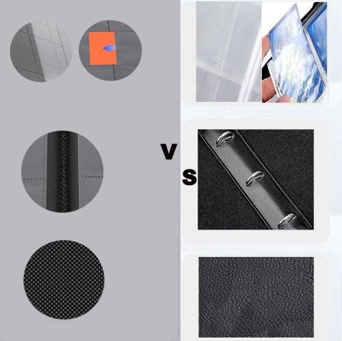 Card Binder 9 Pocket Premium PU Card Folder Card Holder 540 Double Sided Pockets With Zip for Standard Size Cards Collec