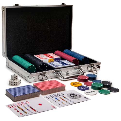 CLEARNEXT Casino Poker Chips Set - 200pcs with Aluminum Case Ideal for Casino Party Accessories for Blackjack, Texas Hol