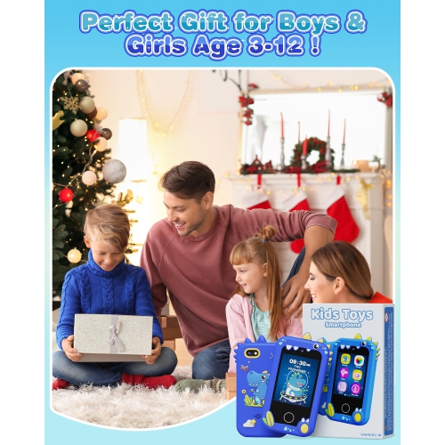 Toys for Boys Kids Phone Dinosaur Gift for Boys, Educational Learning Boys Toys with Camera Games Music Torch Function,