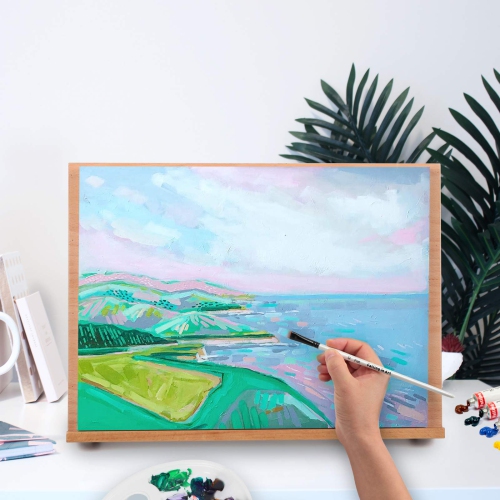 Drawing Tables & Boards, Falling in Art Adjustable Artist Painting and Display Easel, Wood Drafting Table Easel Drawing