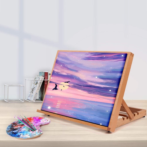 Drawing Tables & Boards, Falling in Art Adjustable Artist Painting and Display Easel, Wood Drafting Table Easel Drawing