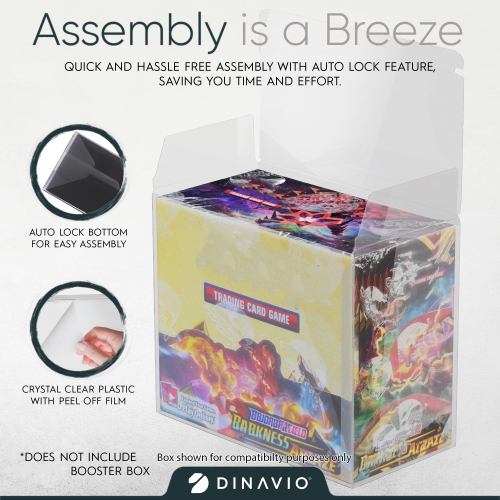 Dinavio Crafthouse PET Plastic PKMN Booster Box Protector - Booster Box Case Display Protectors - Compatible with Englis