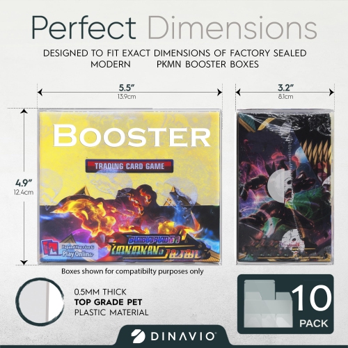Dinavio Crafthouse PET Plastic PKMN Booster Box Protector - Booster Box Case Display Protectors - Compatible with Englis