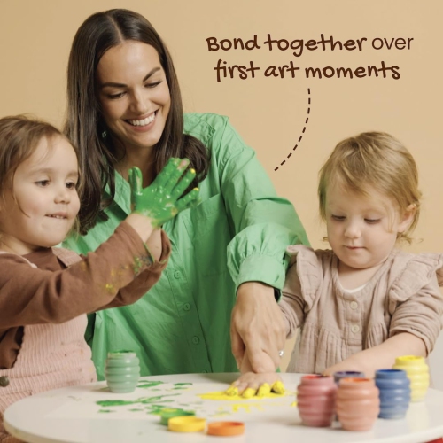 Honeysticks Non Toxic Finger Paint, Washable from Skin, Safe Finger Painting for Toddlers, Kids Ages