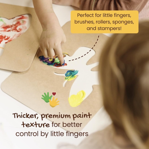 Honeysticks Non Toxic Finger Paint, Washable from Skin, Safe Finger Painting for Toddlers, Kids Ages
