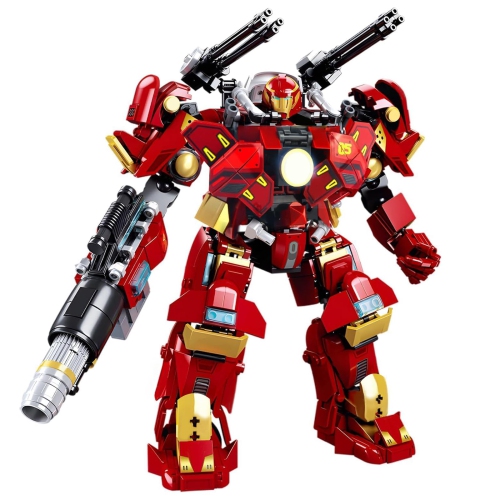 HIGH GODO Mech Robot Transforming Building Blocks Set for Adults,City Warrior Justice Hero Soldier Mech Model Building K