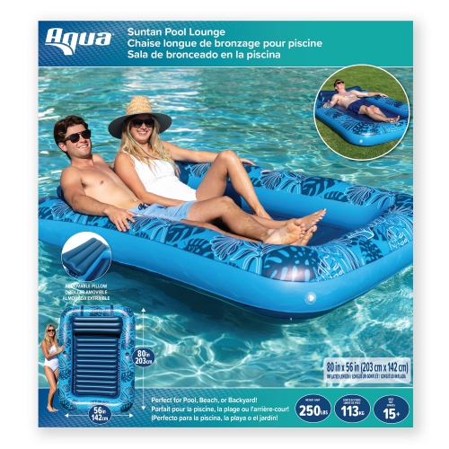Aqua Inflatable Tanning Pool Lounger