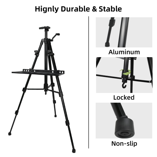 NewZeal Artist – Chevalet pour peinture, chevalet de 20 à 61&nbsp;po pour toile de peinture et d'exposition, aluminium réglable