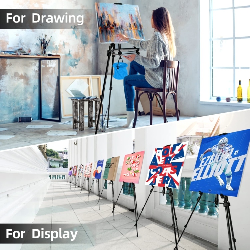 NewZeal Artist – Chevalet pour peinture, chevalet de 20 à 61&nbsp;po pour toile de peinture et d'exposition, aluminium réglable