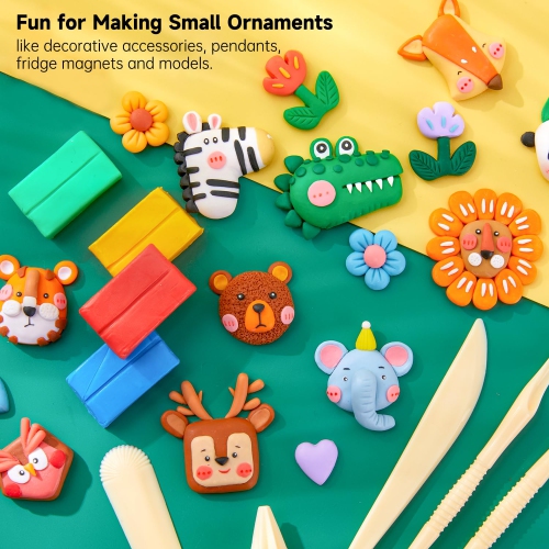 Shuttle Art – Trousse d'argile en polymère à petit bloc 117 PCS, 95 couleurs uniques et couleurs de base supplémentaires, 5 outils pour modélisation