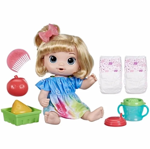 Baby Alive Fruity Sips Doll, Apple, Toys for 3 Year Old Girls, Boys, 12-inch Baby Doll Set, Drinks & Wets, Pretend Juice