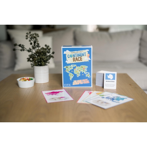 Continent Race Geography Educational Board Game for Kids, Tweens, Family, Friends, Teachers and Classrooms - Learn About