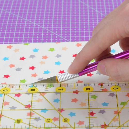 Rdutuok 45mm Rotary Cutter Set Quilting Kit, 5 Replacement Blades, A3 Cutting Mat(18X12"), Acrylic Ruler,Sewing Pins,Cus