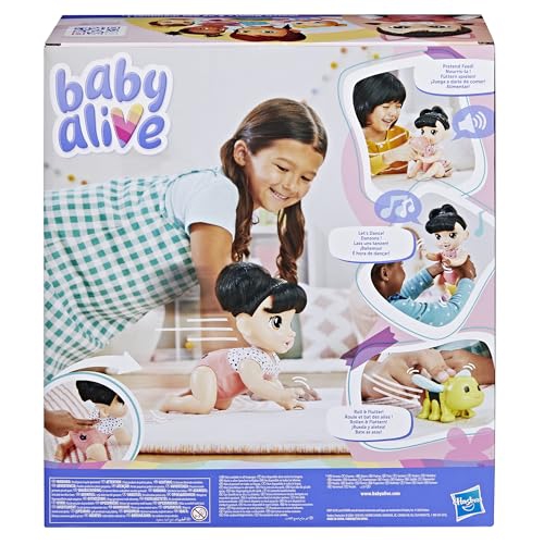 Baby Alive Crawl 'n Play Katie Kat Electronic Crawling Baby Doll Set, Black Hair, Kids Toys for Girls & Boys 3 Years & U